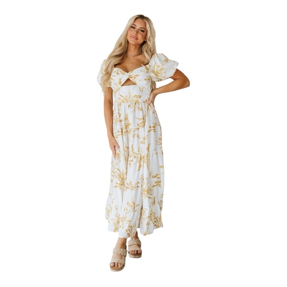 NWOT Liam & Co Rumi Bubble Sleeve Maxi Dress Size XL
